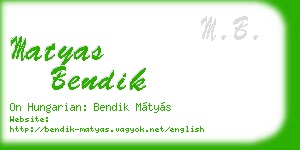 matyas bendik business card